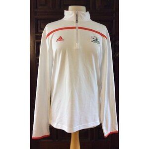 University of Miami Adidas White Climalite Performance 1/4 Zip Sz XL Shi…